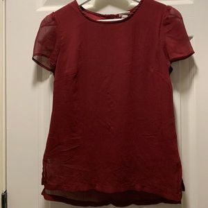 Wine Red top with back zipper